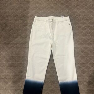 White and Blue Ombre Jeans